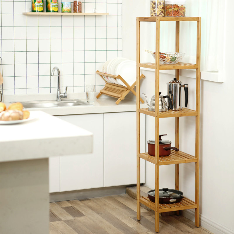 Rovnak 33cm W Steel Shelving Unit, Natural