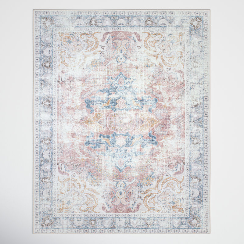 Quinn Oriental Flatweave Machine Washable Polyester Performance Rug, Rectangle 7'6" x 9'6"