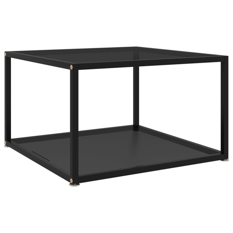 Coffee Table Black 60X60x35 Cm Tempered Glass