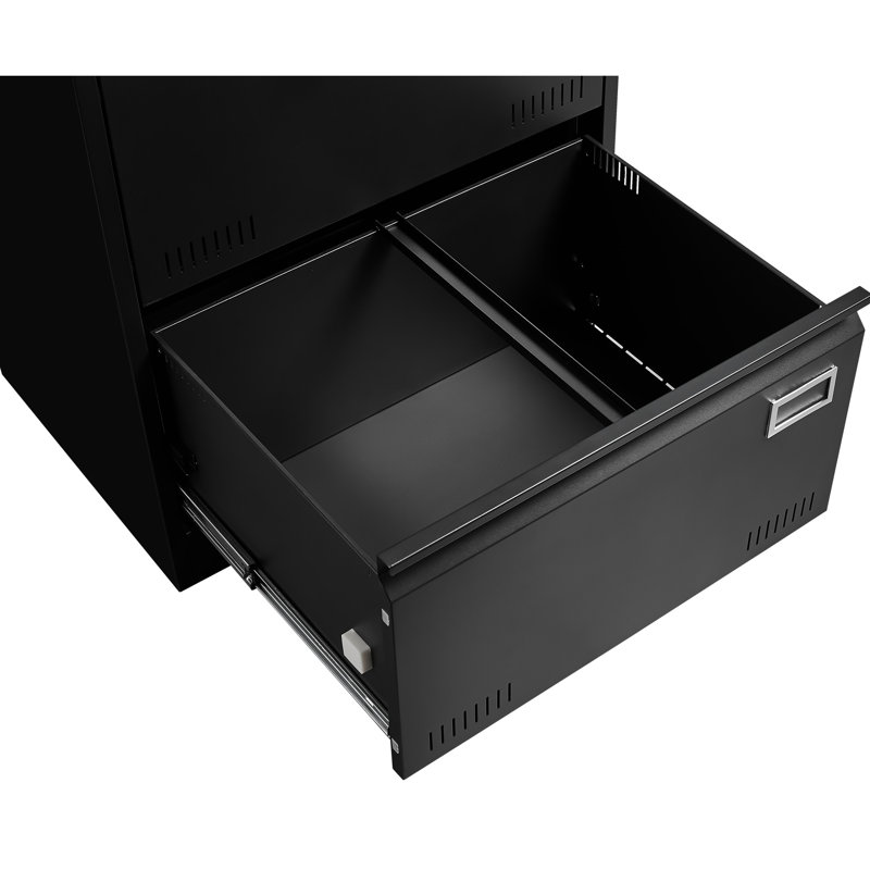 3 Drawer Filing Cabinet With Lock, Metal Lateral File For Home Office, Large Capacity Storage, -Proof, Black 3 Proof & Easy Access