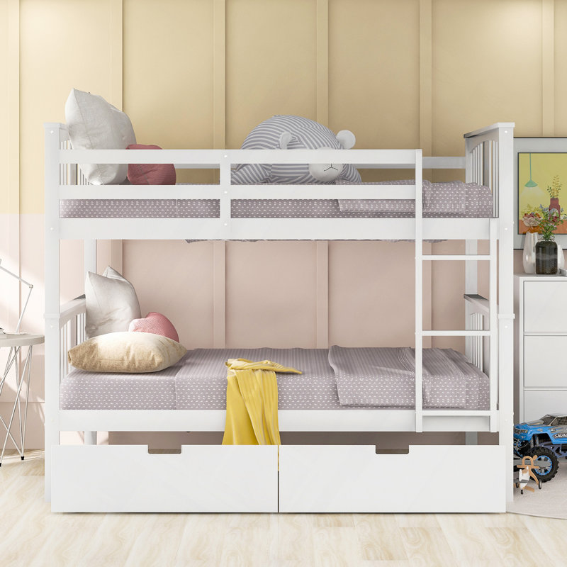 Lit superposé avec tiroirs et échelle pour les meubles de chambre à coucher et d'amis