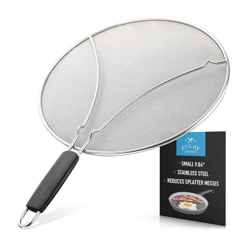 Zulay Kitchen Stainless Steel Splatter Screen Stops Almost 100% of Hot Oil Splash 9.84 inch