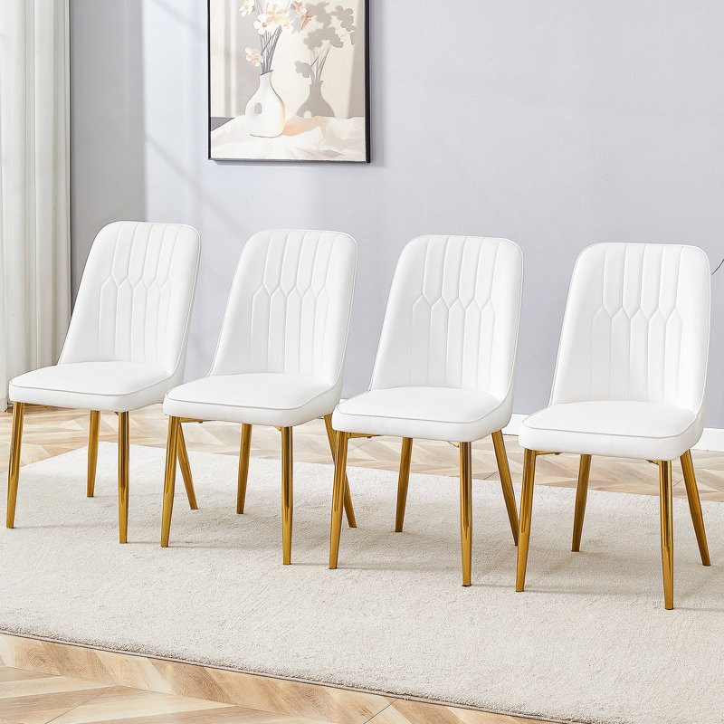 Chaises de salle à manger modernes et confortables avec un design élégant pour divers espaces, 4, Blanc
