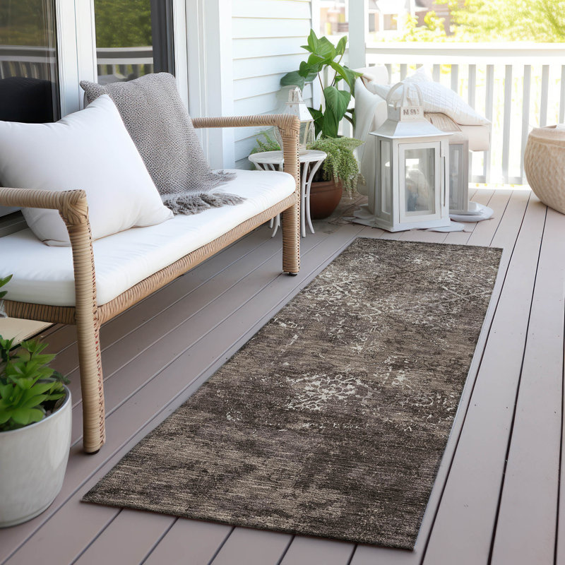 Jerre Washable Abstract Indoor / Outdoor Rug, Runner 2'3" x 7'6"