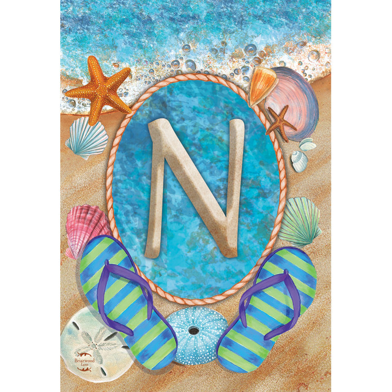Drapeau d'été monogramme lettre N