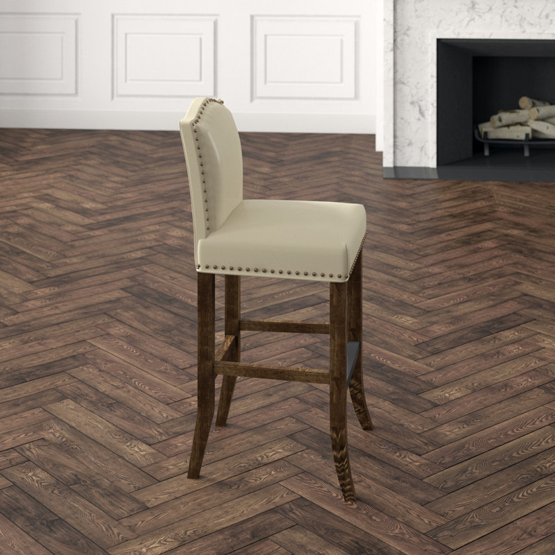 Pauper Solid Wood Bar Stool, Vanilla