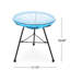 Table d'appoint en verre trempé bleu avec base - conception moderne, 17,34 po x 18,03 po, bleu, l 17,34 po x P 17,34 po, H