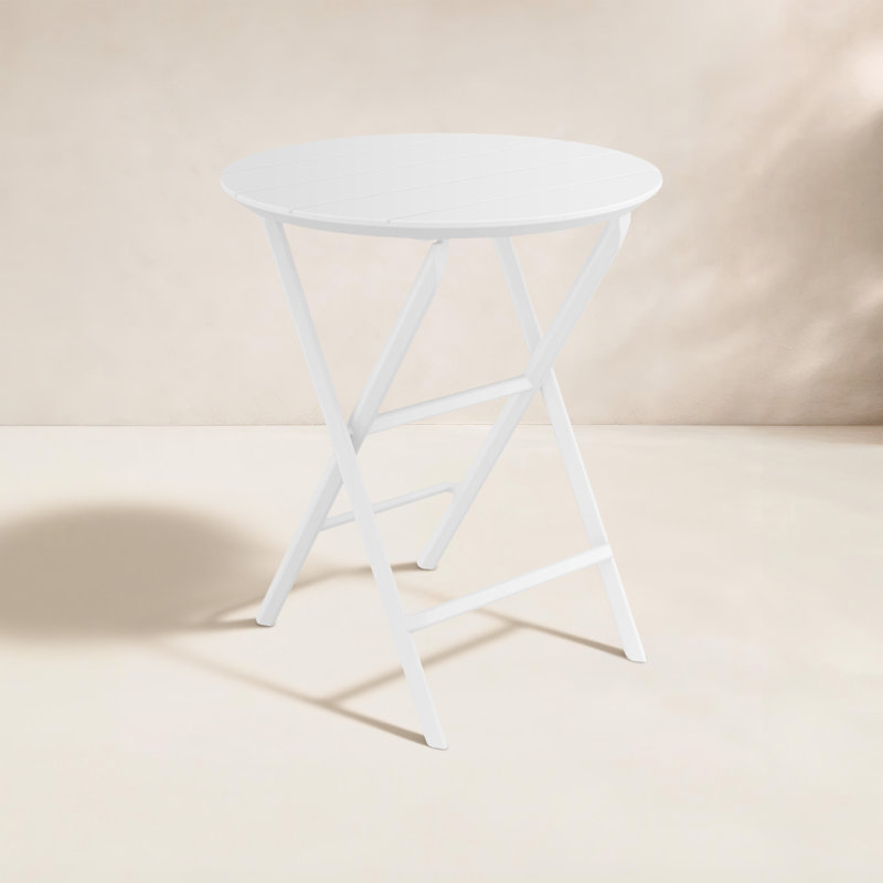 Helen Round Folding Bistro Table, White
