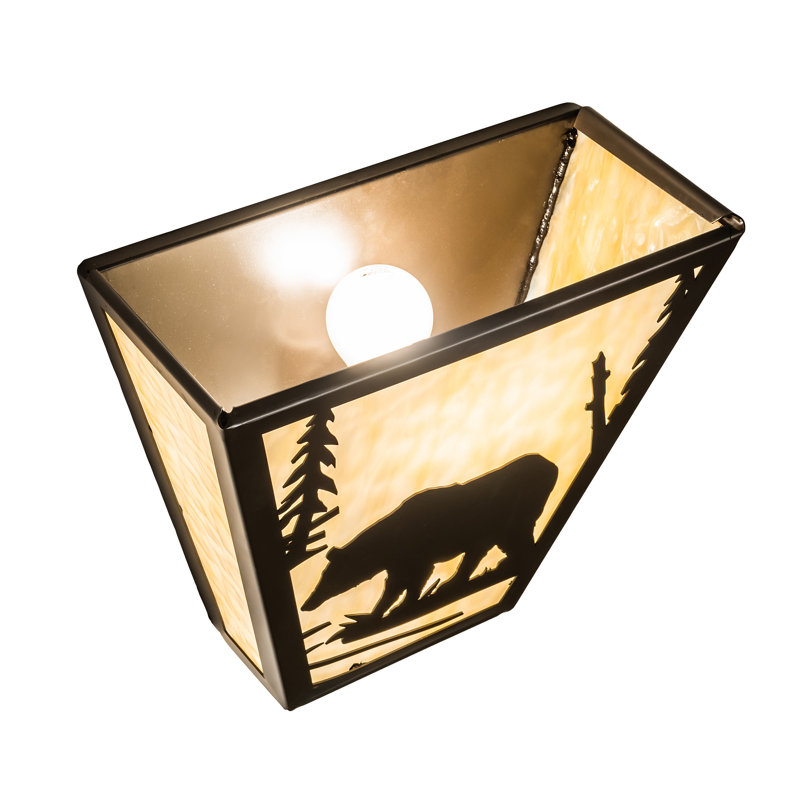 2 - Light Flush Mounted Sconce, Timeless Bronze, Beige
