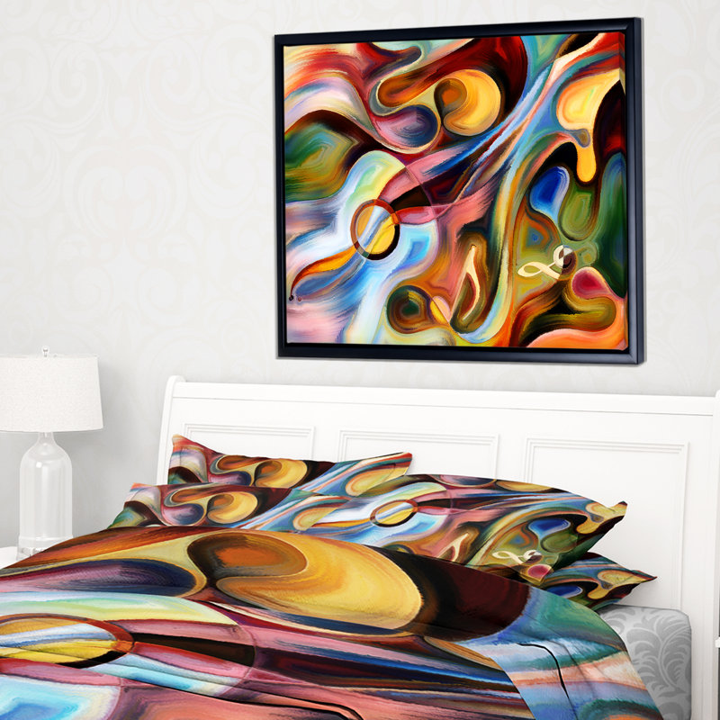 «Music Beyond the Frames» - reproduction d'art, H 30 po x l 40 po x P 1,5 po, Toile avec cadre flottant