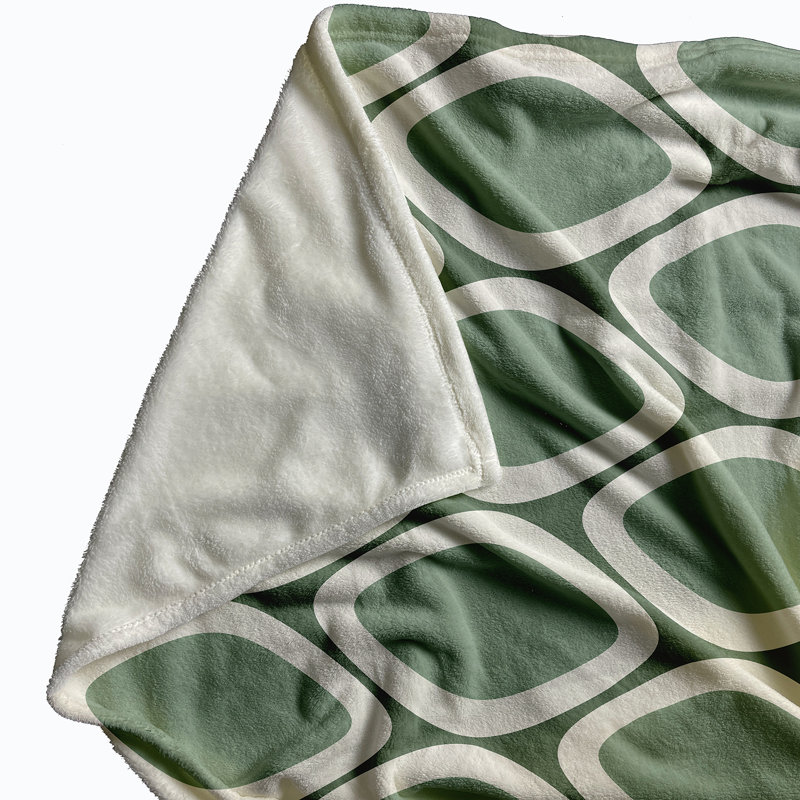 Emmanuelle Plain Weave / Muslin Throw Blanket, Green