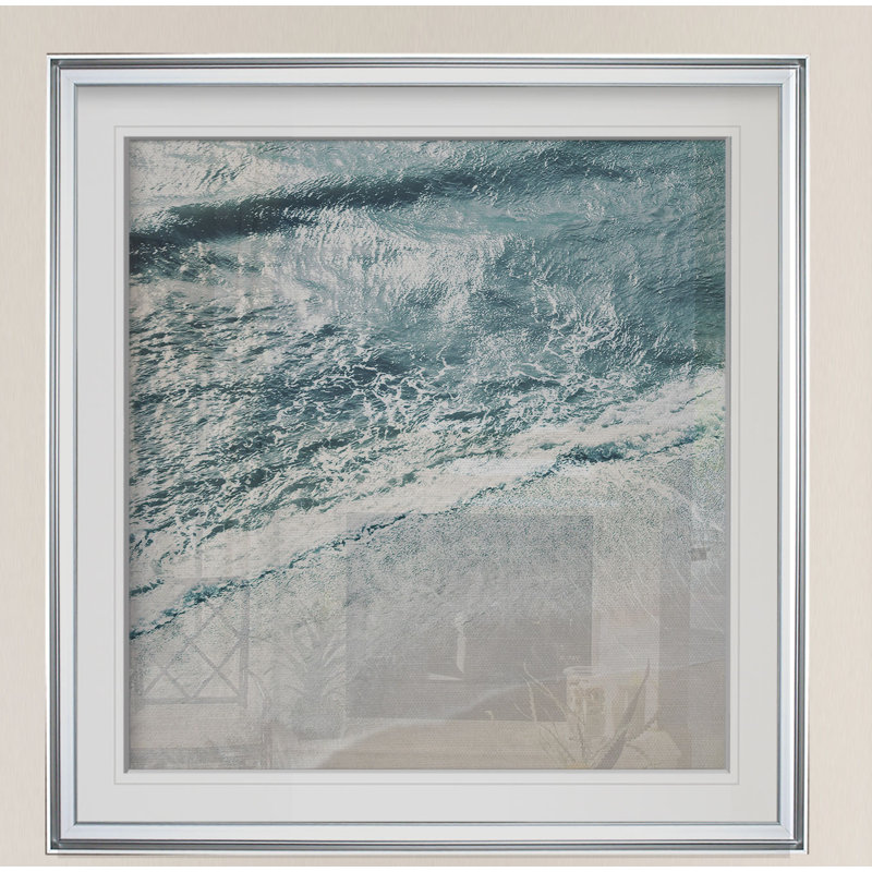 Détail de l'océan - photographie, H 28 po x l 28 po x P 2 po, Cadre argenté