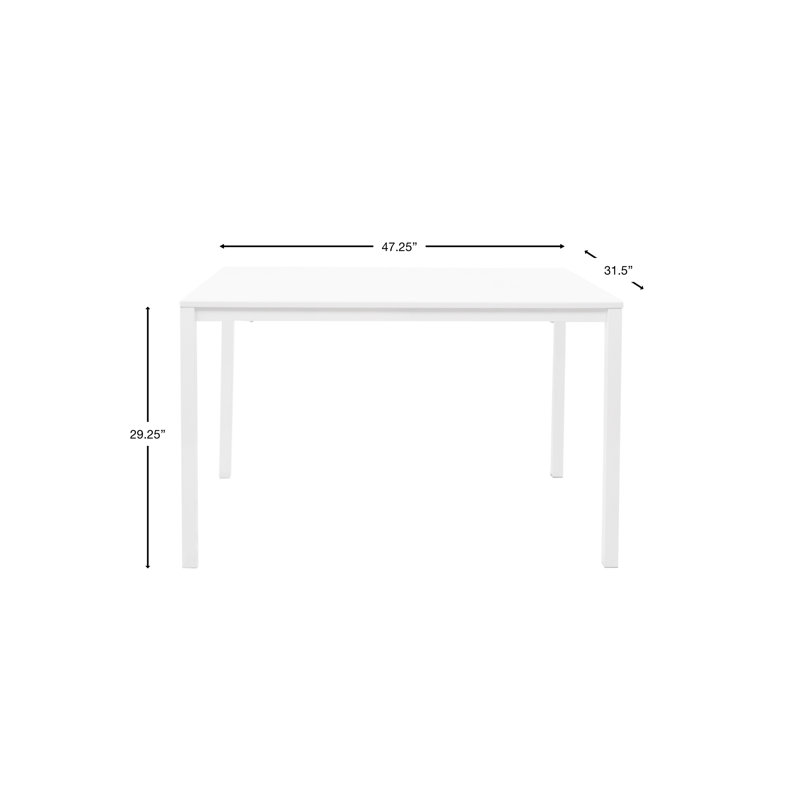 Metal Base Dining Table, White