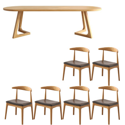 Modern simple solid wood dining table set.