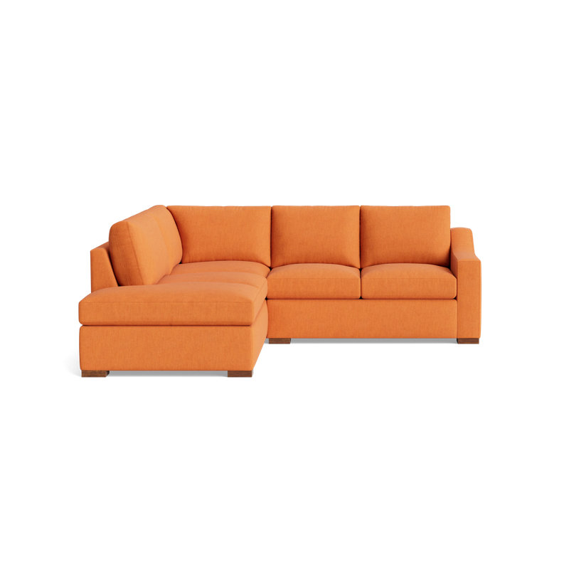 Lucca Sectional, Performance Weave - Carrot, Left Hand Facing