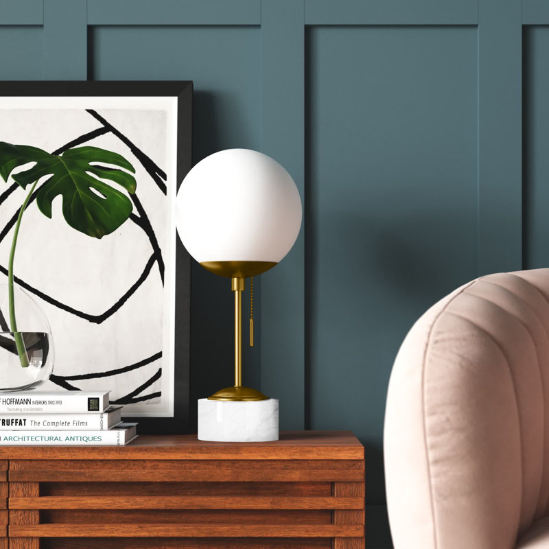 Lampe de table 18 po Tariq, Laiton blanc