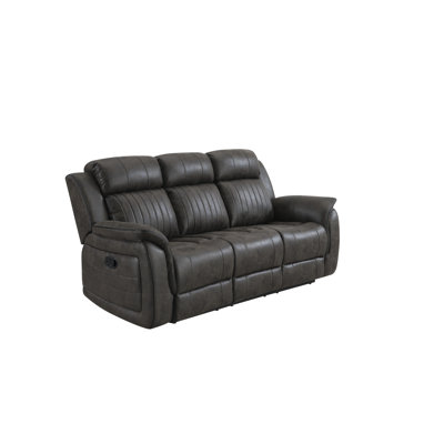 Canapé inclinable double en microfibre polie avec accoudoirs à coussins 83,5 po Ariste
