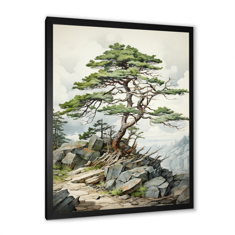 «Pine Tree Resilience», reproduction d'un seul cadre photo sur toile, Cadre photo argenté, H 20 po x l 12 po x P 1 po