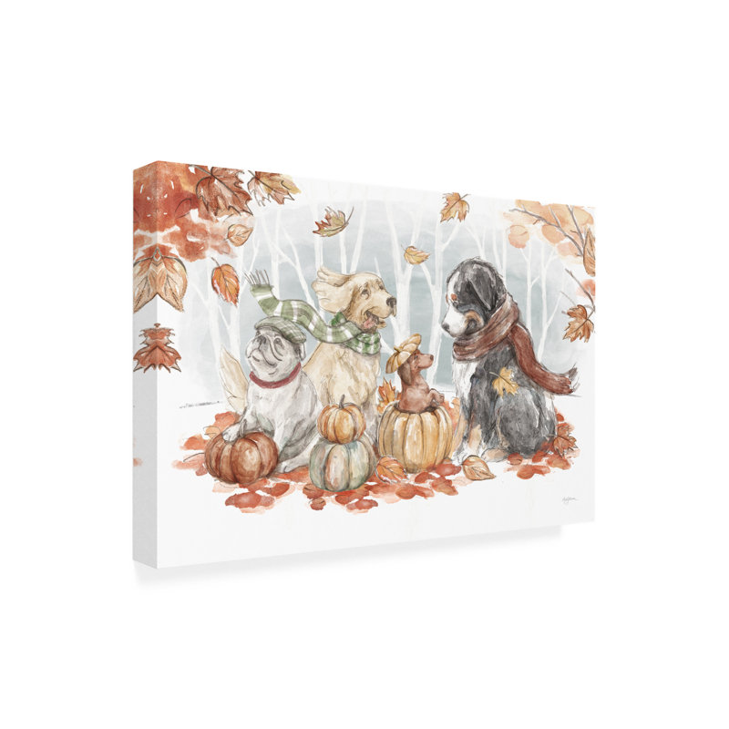 Art mural sur toile «Bachelor Mary Urban Autumn Dogs I», H 22 po x l 32 po