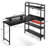 Gaming L Shaped Computer Desk, 55" Home Office Desk with Shelves, L Shape Computer Corner Desk with Charging Port, Gaming Table Power Outlet Build in, LED Writing Desk with Monitor Stand Black