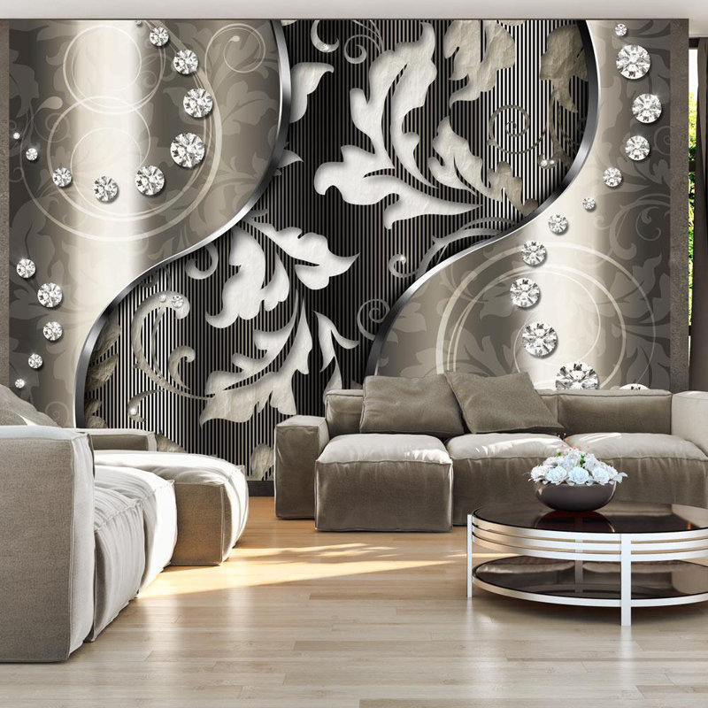 Murale feuilles de diamant, L 9,17 pi x l 13,08 pi
