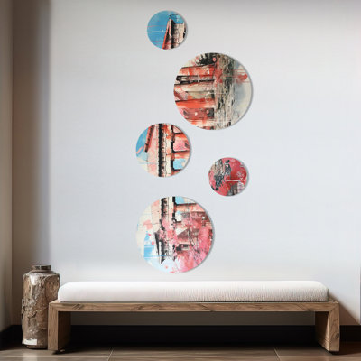 Ancient Ruins Athens I - Athens Round Wall Art Set Of 5