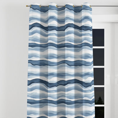 Rideaux à rayures pour chambre à coucher - Rideau à œillets Calm Tides