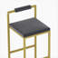 Ensemble de 2 tabourets de bar avec dossier et repose-pieds, chaises de salle à manger rembourrées en velours pour îlot de cuisine (doré et gris)-1248484993-1248484999