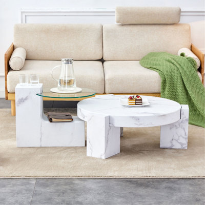 La table basse à deux étages détachable, le design élégant est plus précieux, et la conception détachable peut rendre l'utilisation de l'espace plus flexible et adapté à diverses scènes.