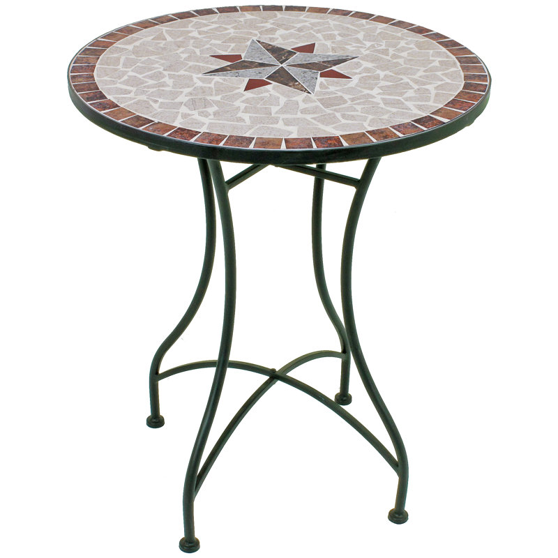 2 - Person Patio Dining Set with Round Table, Brown/Grey/Red/Beige