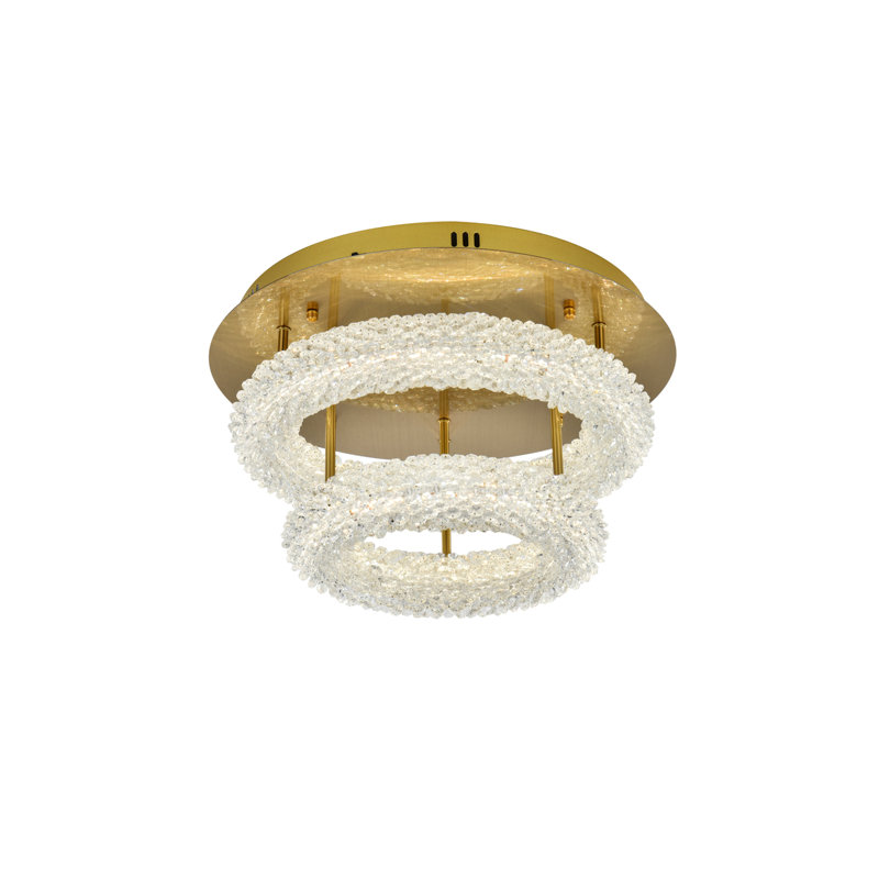 Brindalla LED Flush Mount, Satin Gold, 10" H x 18" W x 18" D