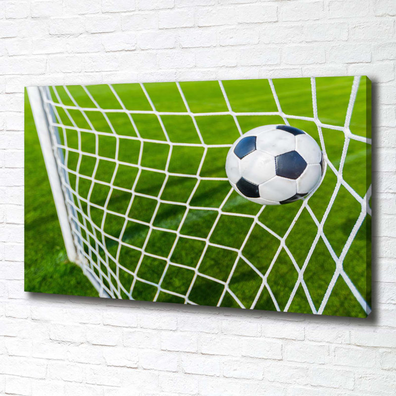 Ball In The Goal - Wrapped Canvas Print