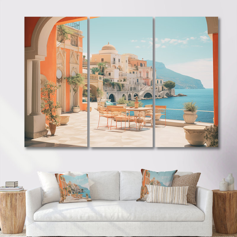 Roseville - ensemble d'art mural plage, Toile tendue, H 32 po x l 48 po x P 1 po