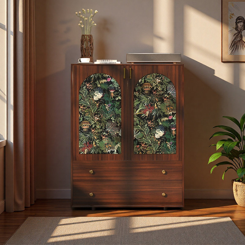 Artistic arched pattern accent cabinet
