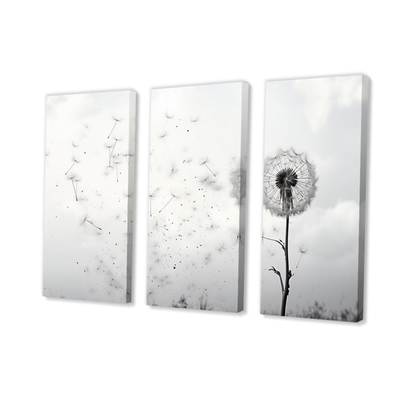 Minimalims Dandelion Natures Fragilité I 3 pièces, H 28 po x l 36 po