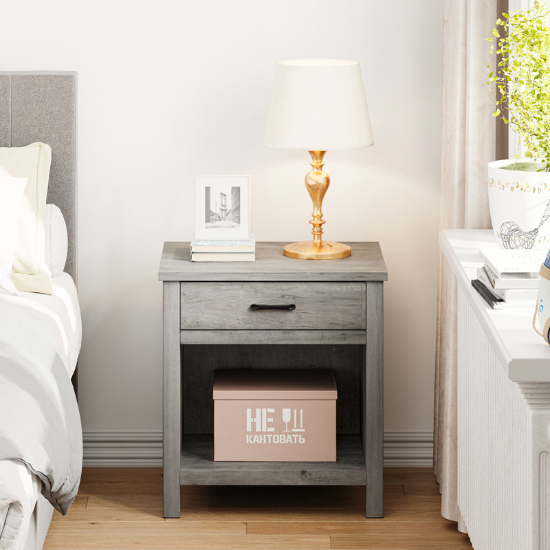 56cm W Manufactured Wood Bedside Table