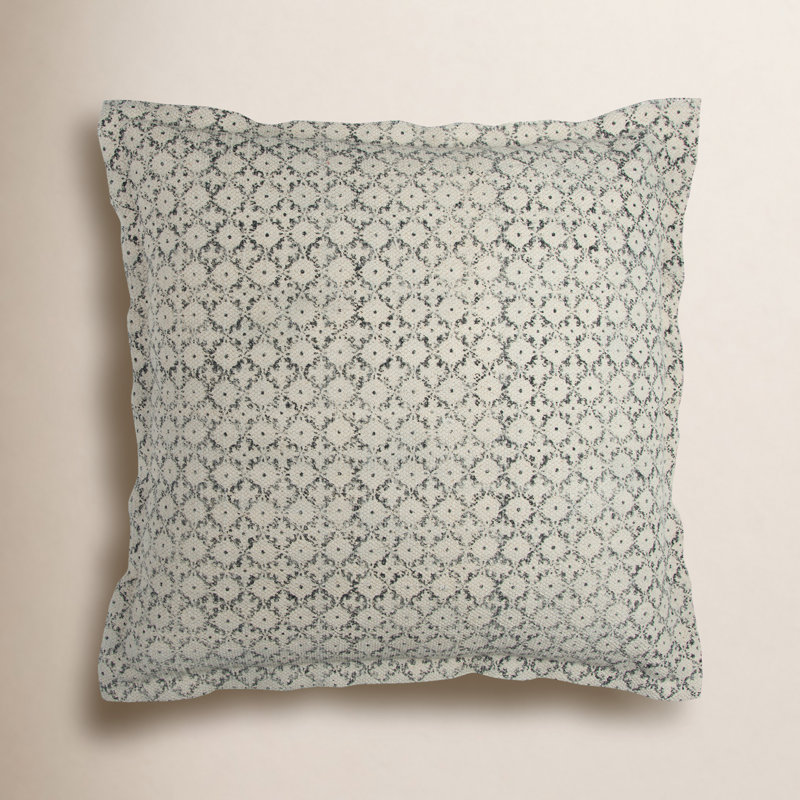 Adene Square Cotton Pillow Cover, Blue