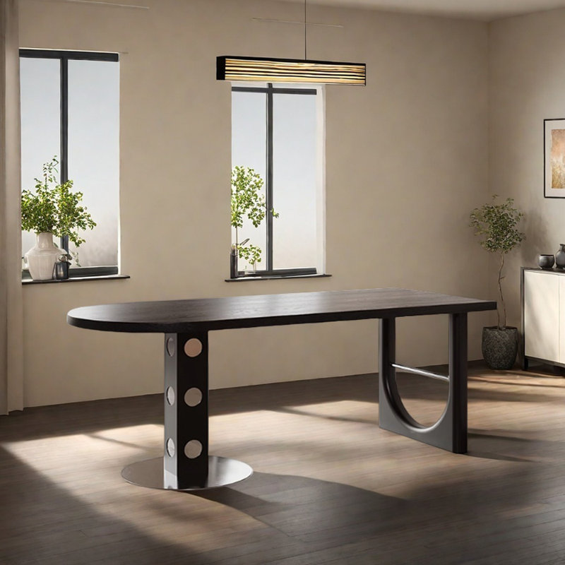Creative Unique-shaped Solid Wood Dining Table, 29.52"H x 62.99"L x 31.49"W