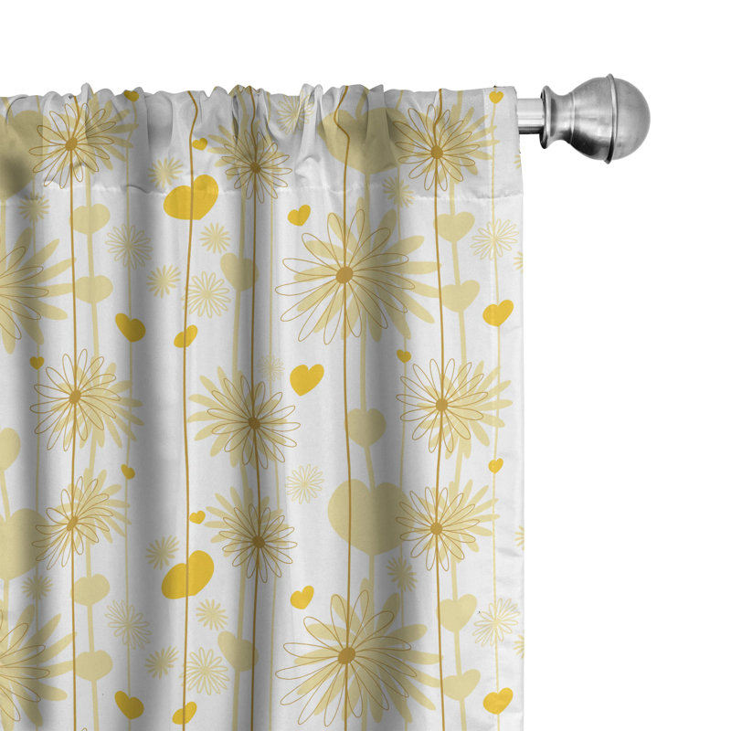 Paire de rideaux semi-transparents avec passe-tringle, 28 po x 95 po