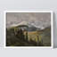 Montagnes enneigées et pin, forêt, campagne, art mural, paysage naturel, reproduction d'art encadrée sur papier-93487617-93487619