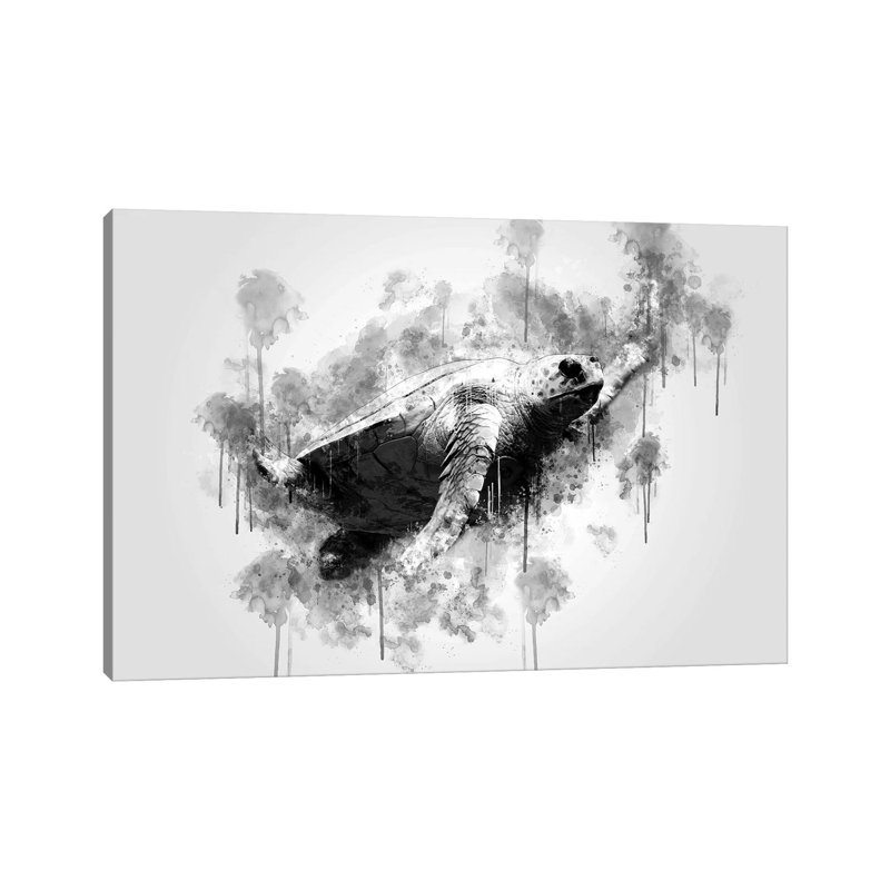 Sea Turtle 1 Piece Wrapped Canvas Painting, 20.32cm H x 30.48cm W x 1.905cm D