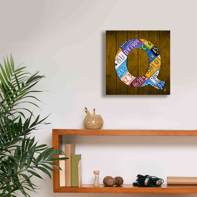 " Q " by Design Turnpike, 12" H x 12" W x 0.75" D