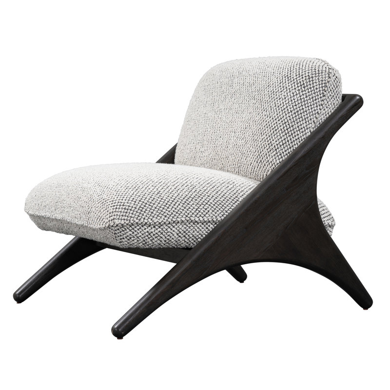 Georgia Accent Chair, Light Gray Polyester, Black
