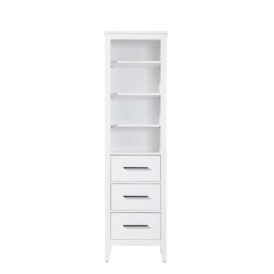 20 Inch Open Shelving Bath Storage Cabinet in White