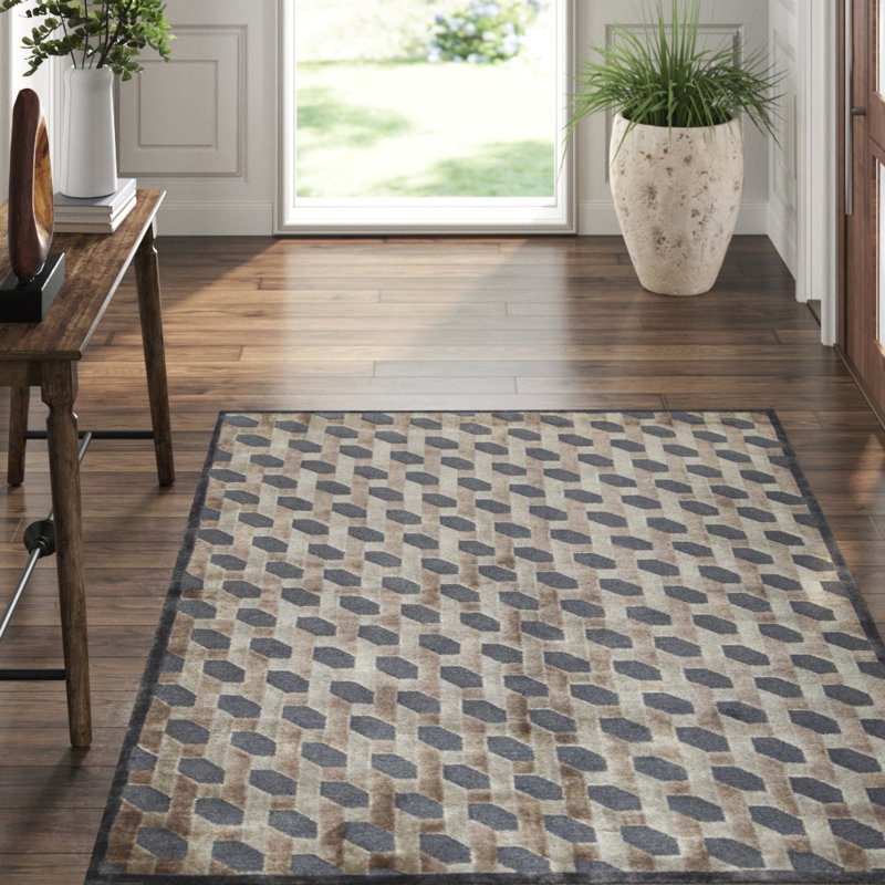 Hand-Knotted High-Quality Taupe Area Rug