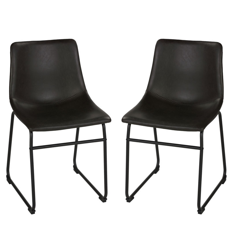 Ensemble de 2 chaises d'appoint rembourrées Lauver, Noir