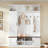 3-in-1 Hall Tree With 6 Hooks, Bench, Left Cabinet With Adjustable Shelves And Open Compartments-1104307868