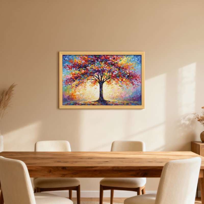 «Scenic & Cityscapes Colorful Tree Autumn Landscape», reproduction d'art, H 24 po x l 36 po, Toile tendue, Ne s’applique pas