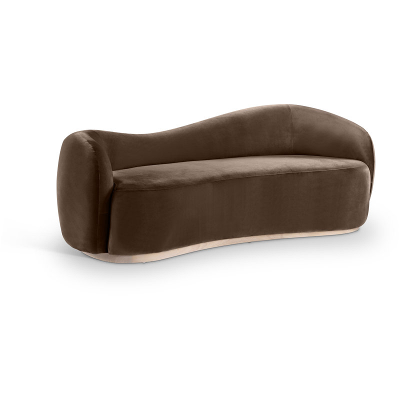 Canapé en velours 92,5 po Aldana, Velours brun
