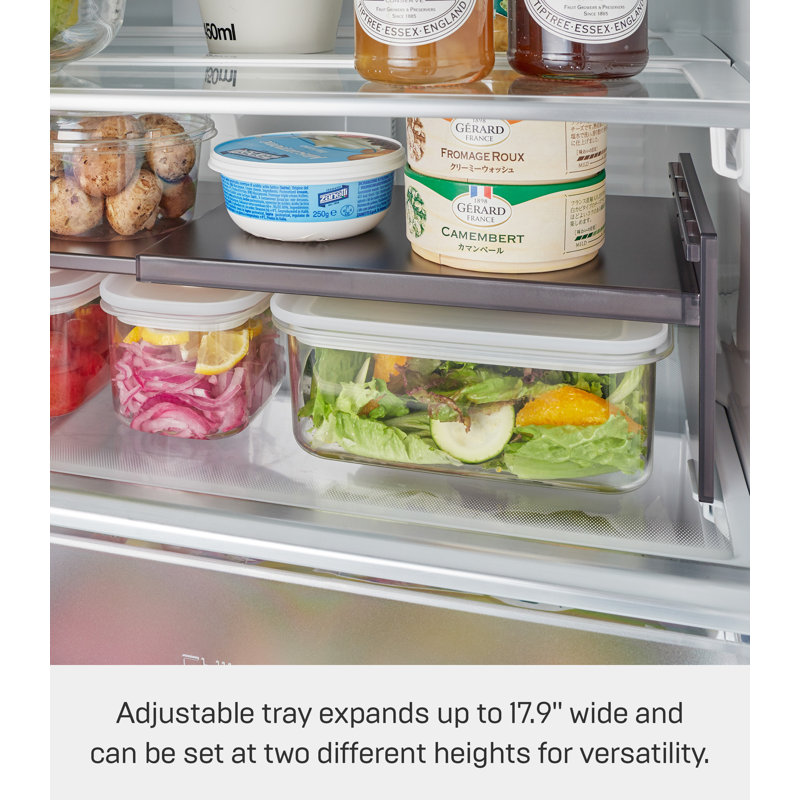 Black Expandable Plastic Refrigerator Riser Shelf